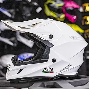 Шлем кроссовый AiM RH855 (Fiber Glass) (бел глянц, XL)