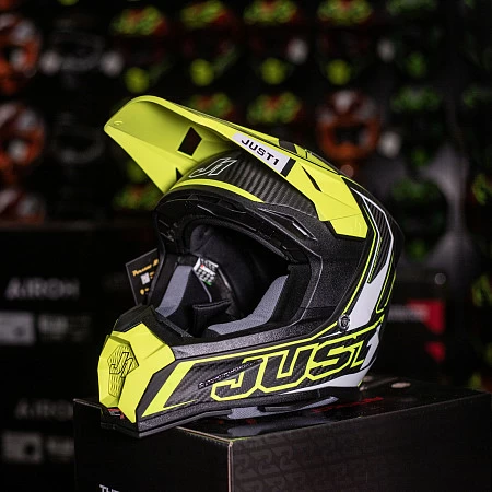 Шлем кроссовый JUST1 J22 Carbon Fluo