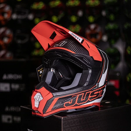Шлем кроссовый JUST1 J22 Carbon Fluo